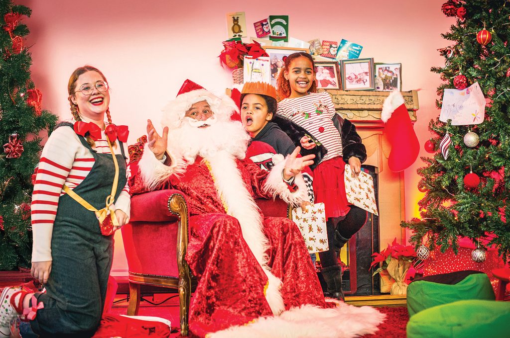 Children meeting Santa during Operation Christmas Eve at Life Science Centre in Newcastle.