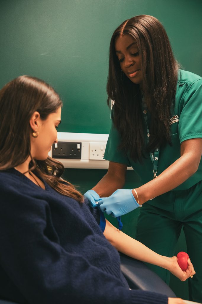 Client at Randox Health Newcastle following a personalised health appointment